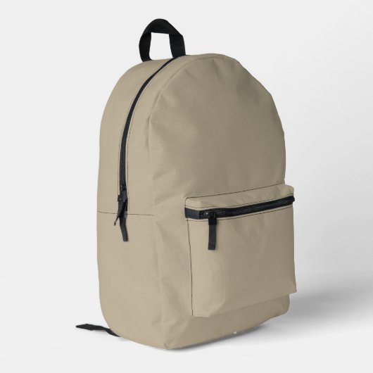 ソフトなライトベージュの背景 - ウェディングデザイン プリントバックパック (裏面左端)