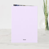 ソフトなラベンダーがかったヴィンテージ フラワー フレーム コラージュ シーズンカード (裏面)