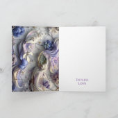 ソフトなラベンダーがかったヴィンテージ フラワー フレーム コラージュ シーズンカード (内部)