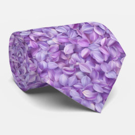ソフトなラベンダーの花びら模様 ネクタイ