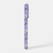 ソフトなラベンダーの花 白い花柄 iPhoneケース (右側面)