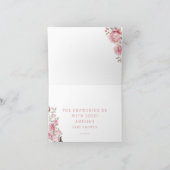 ソフトなローズのテディベア 赤ちゃんの女の子 サンキューカード (内部)