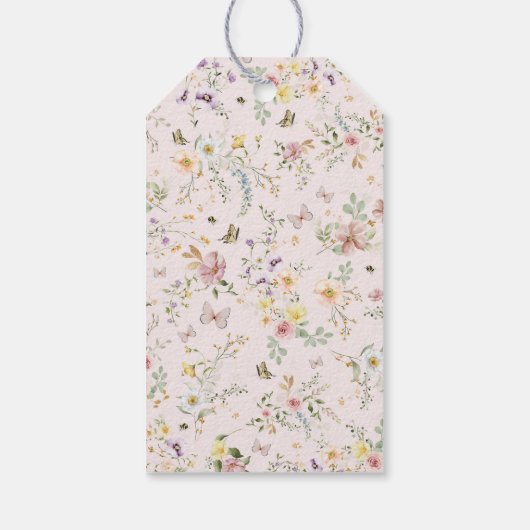 ソフトなワイルドフラワーティーパーティーのブライダルシャワーのお favors ギフトタグ