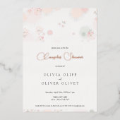 ソフトな優しさのティーローズ カップルシャワー 箔招待状 (正面)