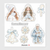 ソフトな冬の青いクリスマス シール (シート)