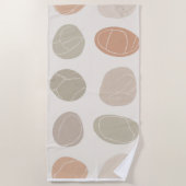 ソフトな小石のグリッドタオル - 毎日の穏やかな癒し ビーチタオル (正面)