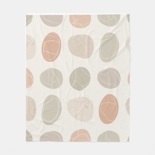 ソフトな小石のグリッド ブランケット -  コzyー アースカラー (正面)