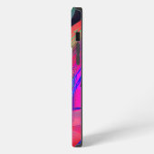 ソフトな彫刻で表現されたカラフルな乱雑なオブジェクトの動き iPhoneケース (左側面)