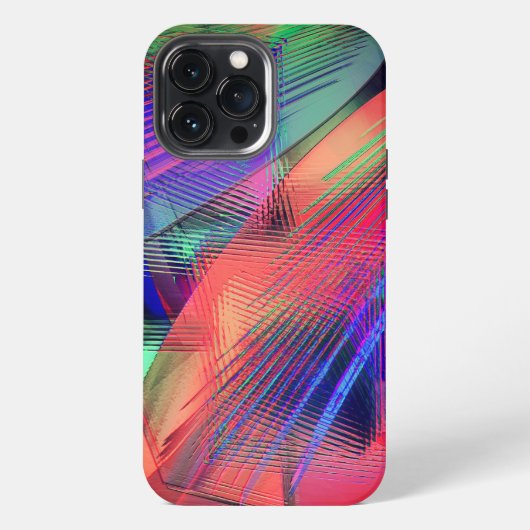 ソフトな彫刻で表現されたカラフルな乱雑なオブジェクトの動き iPhoneケース (裏面)