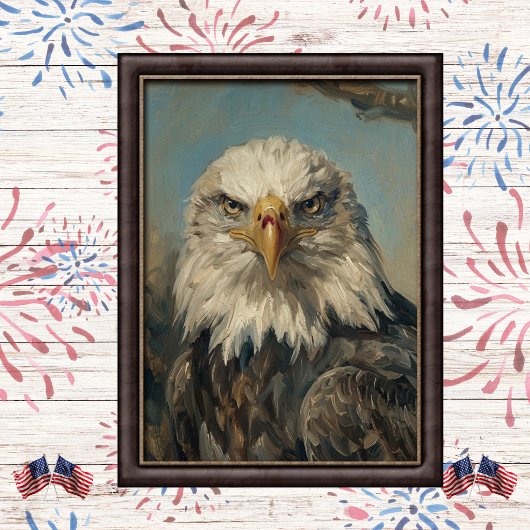ソフトな愛国ハクトウワシの肖像画アート ポスター