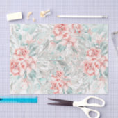 ソフトな春夏の花と緑のエレガントなウェディング 薄葉紙 (クラフト)