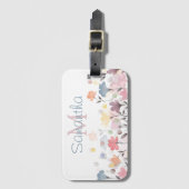 ソフトな水かわいらし彩アートフラパーソナライズされたワー ラゲッジタグ (正面縦)