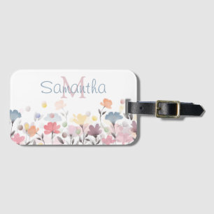 ソフトな水かわいらし彩アートフラパーソナライズされたワー ラゲッジタグ