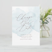 ソフトな水彩の延期カード 日程変更のお知らせ 招待状 (スタンド正面)