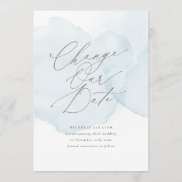 ソフトな水彩の延期カード 日程変更のお知らせ 招待状