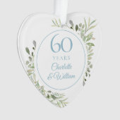 ソフトな水彩の葉 60周年記念 オーナメント (正面)