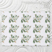 ソフトな水彩画のマグノリア柄 ブルー 薄葉紙