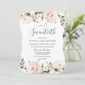 ソフトな水彩花の70歳誕生日パーティー 招待状 (スタンド正面)