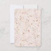 ソフトな水彩花柄のニュートラルベージュの招待状 招待状 (裏面)