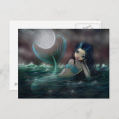 ソフトな海の人魚ファンタジーアートの中 ポストカード (正面/裏面)