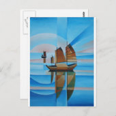 ソフトな空、サーリアンシーズ、キュービストのジャンク ポストカード (正面/裏面)