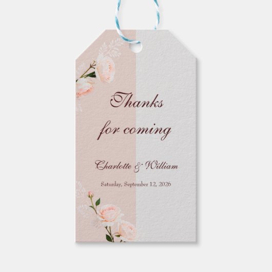 ソフトな紫とグレーのエフェクト ギフトタグ (正面)