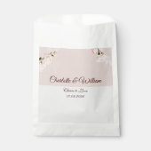 ソフトな紫とグレーの花のデザイン フェイバーバッグ (正面)