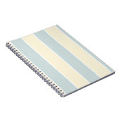 ソフトな色の縦ストライプ柄デザイン ノートブック (右側)
