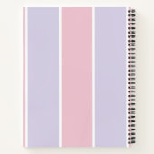 ソフトな色の縦ストライプ柄デザイン ノートブック (裏面)