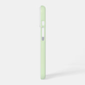 ソフトな色の縦ストライプ柄デザイン iPhone 16ケース (左側面)