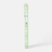 ソフトな色の縦ストライプ模様のポイントデザインパターン iPhoneケース (左側面)