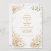ソフトな花のエレガントガーデン 招待状 (正面)
