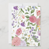 ソフトな花の結婚記念日 招待状 (裏面)