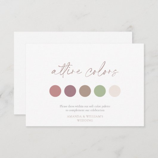 ソフトな花柄のドレスコード ウェディングカード 招待状 (正面/裏面)