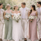 ソフトな花柄のドレスコード ウェディングカード 招待状