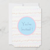 ソフトな花柄のヴィンテージストライプのチケットカード 招待状 (正面)