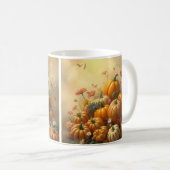 ソフトな花模様のカボチャ コーヒーマグカップ (正面右)