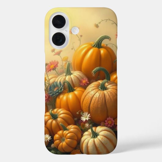 ソフトな花模様のパンプキン Case-Mate iPhoneケース (裏面)