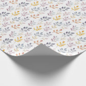 ソフトな虹の葉のホワイト背景 ラッピングペーパー (角)