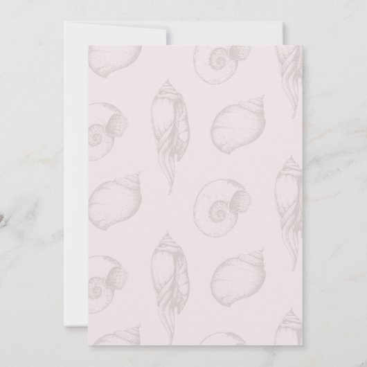 ソフトな貝殻のベビーシャワー招待状 招待状 (裏面)