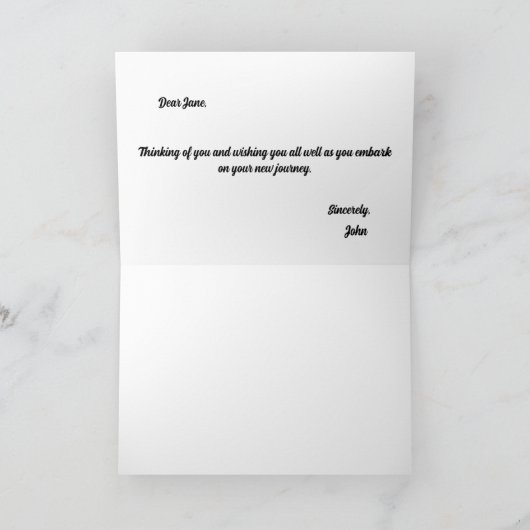 ソフトな輝きのゴールドスター&フローラルペタルパターン サンキューカード (内部)