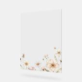 ソフトな野の花のボーダー 水彩背景 アクリルサイン (傾斜)