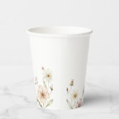 ソフトな野の花のボーダー 水彩背景 紙コップ (右)