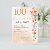 ソフトな野の花の100歳の誕生日お祝い セーブザデート (スタンド正面)