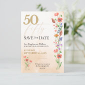 ソフトな野の花の50歳の誕生日お祝い セーブザデート (スタンド正面)