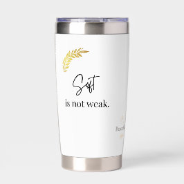 ソフトは弱くない」ミニマルな落ち着いた引用文シール 保温保冷タンブラー