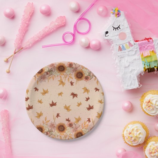 ソフトぼほ秋の文様 ペーパープレート (パーティー)