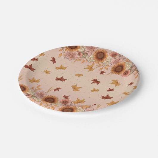 ソフトぼほ秋の文様 ペーパープレート (アングル)