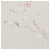 ソフトアイボリーガウラの水彩花柄 ファブリック (クローズアップ)