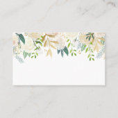 ソフトアイボリーフローラガーランド結婚と緑 プレイスカード (正面)